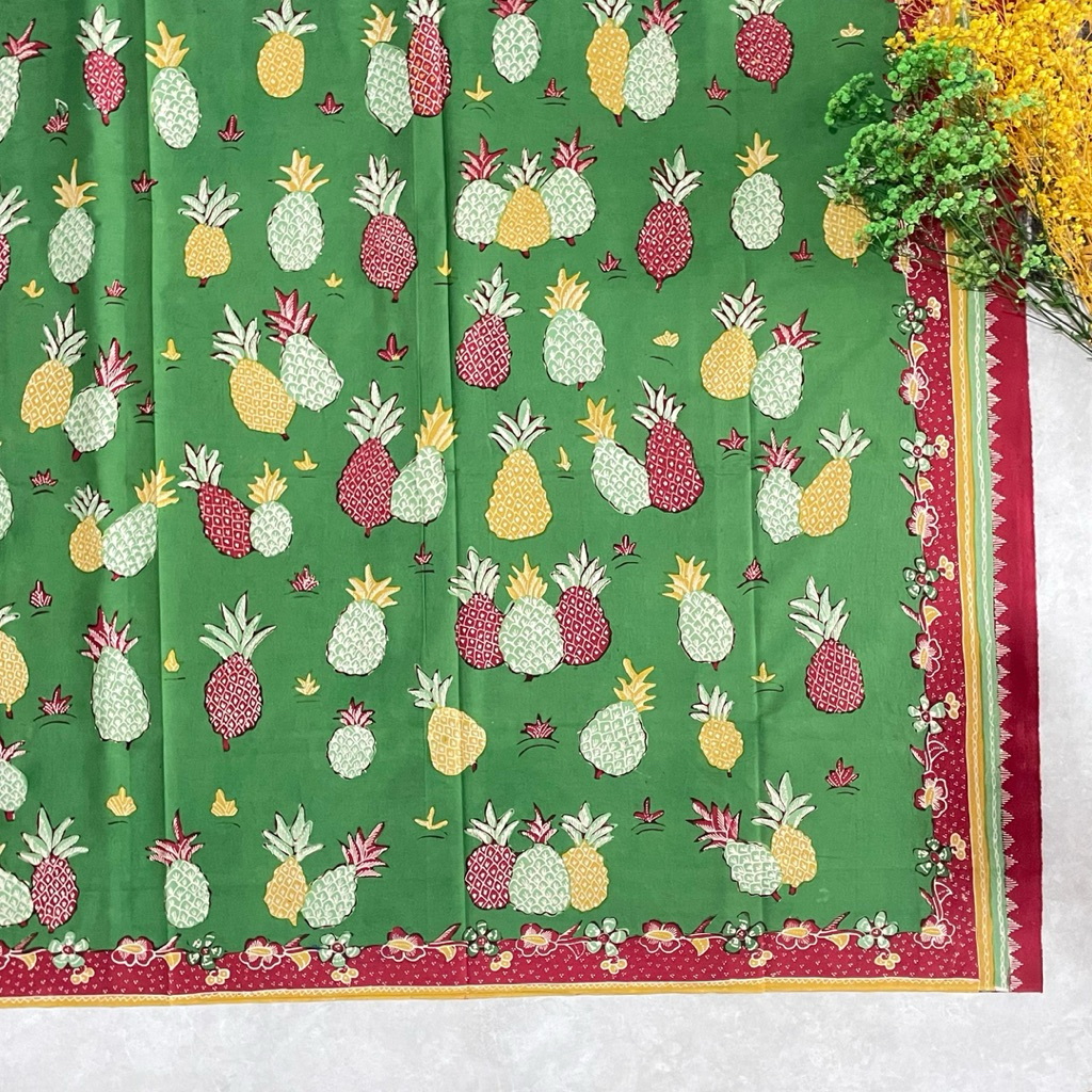 kain batik katun tulis trusmi cirebon mateng pindo motif buah nanas trusmi cirebonan