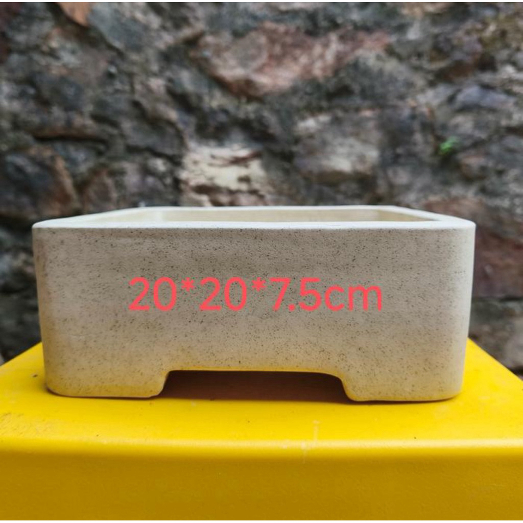 Authentic Yixing Zisha Snowflakes Square Bonsai Pot