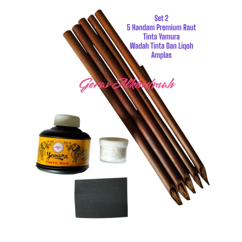 

Paket Alat Tulis Kaligrafi Premium Jos (Handam Premium Great A,Tinta Yamura,Wadah Tinta Dan Liqoh ,Amplas)