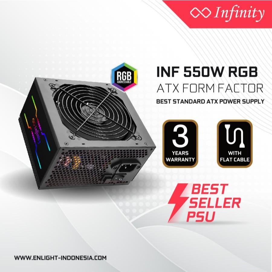 POWER SUPPLY PC KOMPUTER INFINITY STIKER 550W 550 Watt RGB PSU