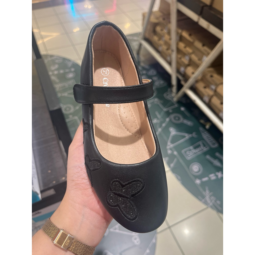 sepatu flet hitam sekolah anak murah crocodile