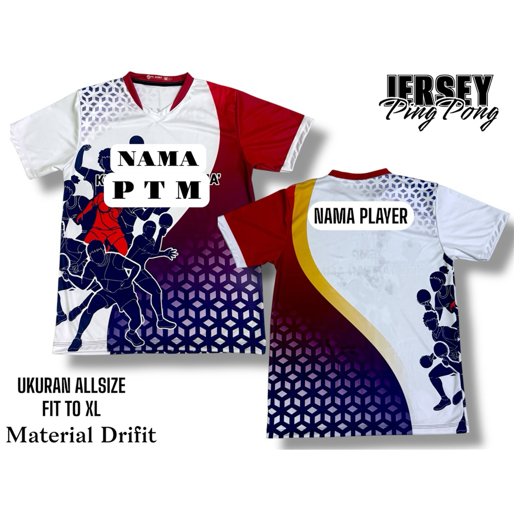 JERSEY CUSTOM MOTIF TENIS MEJA/PINGPONG