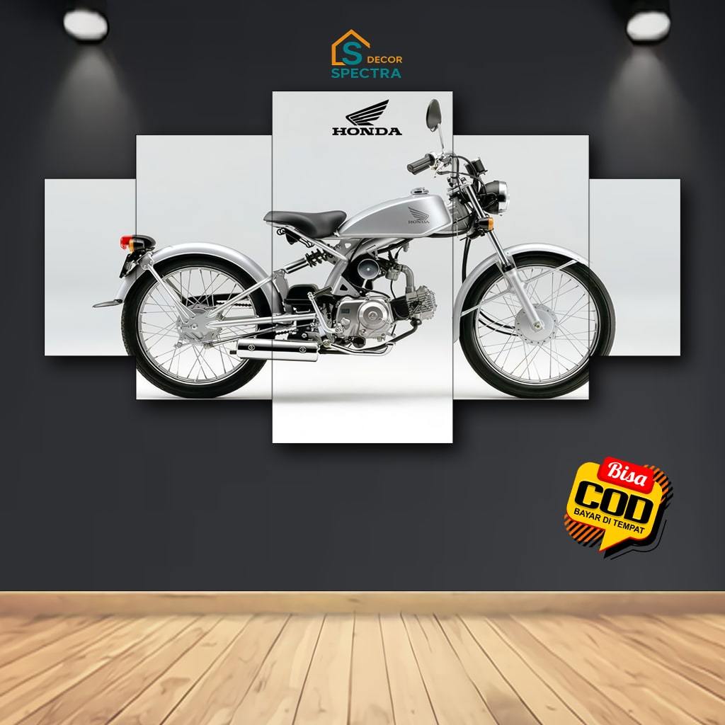 SPECTRA HIASAN PAJANGAN DINDING KAMAR POSTER MOTOR HONDA CLASIK 1 SET POSTER KAYU WALL DECOR