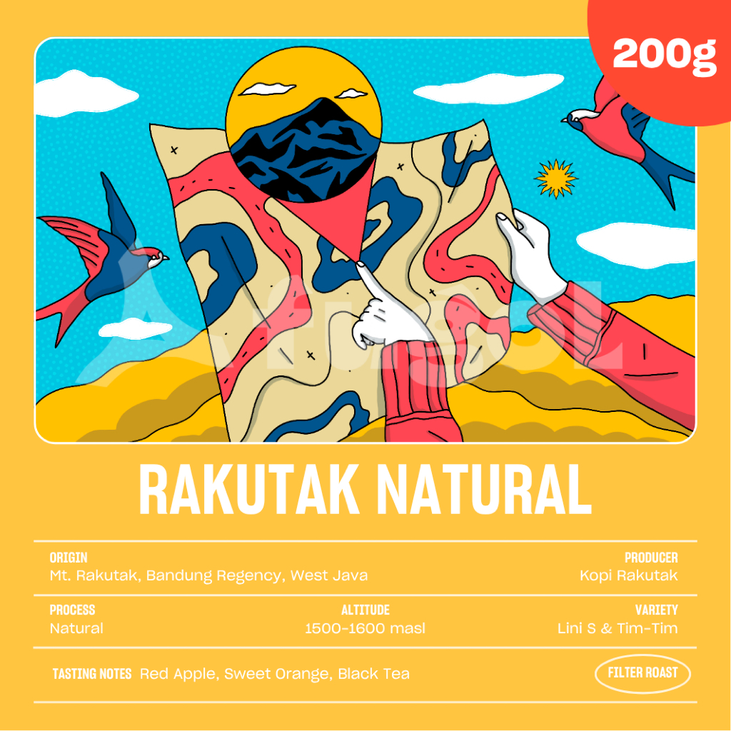 

Biji Kopi Arabika WEST JAVA RAKUTAK NATURAL (200 gr) Single Origin Coffee