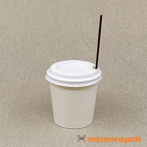 Paper Cup 4 oz - Hot Cup + Tutup + Stirrer - Gelas Kertas Kopi Espresso