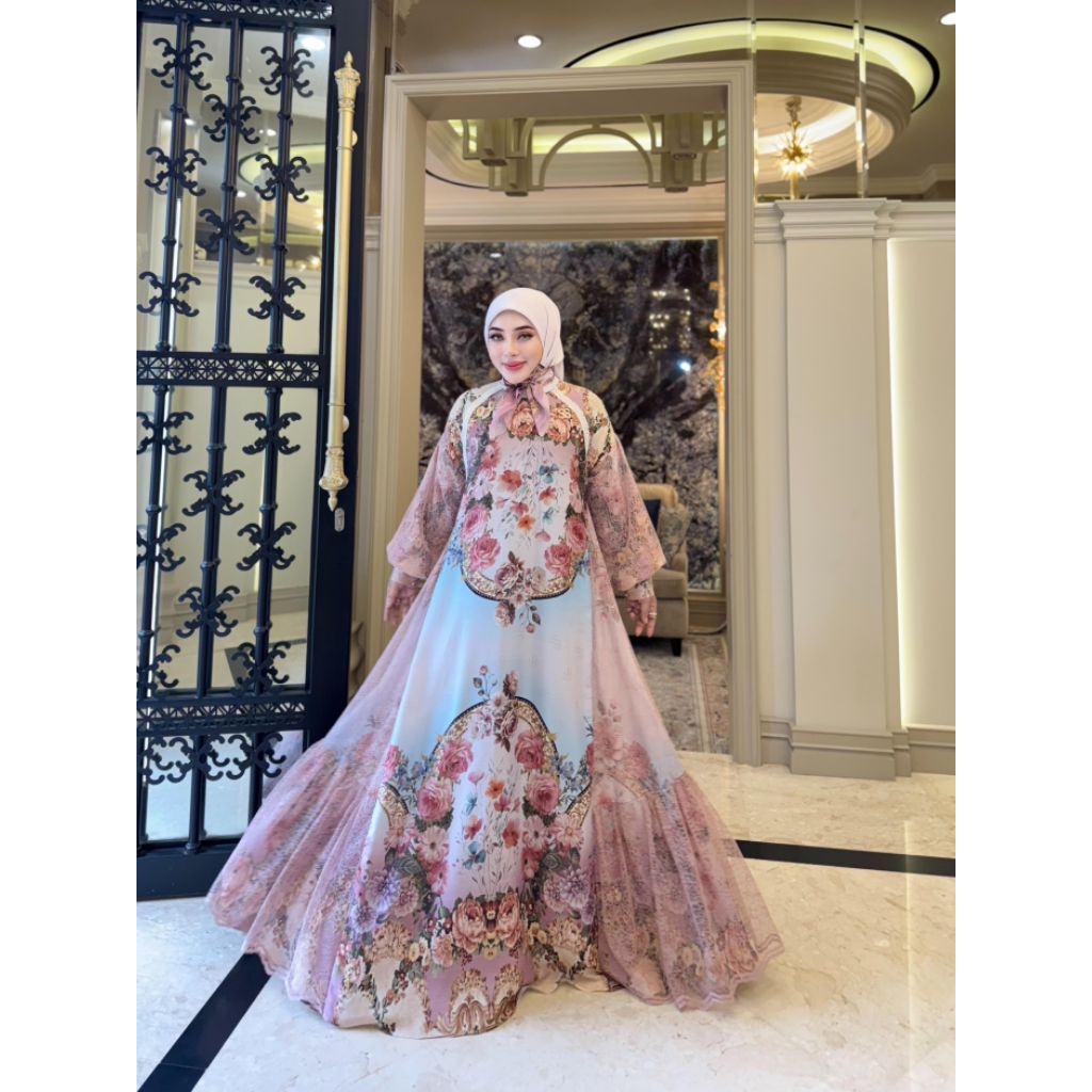 SET HIJAB  BROKAT MEWAH ORI SHELLASAUKIA
