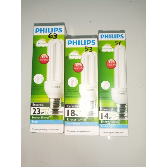 LAMPU PHILIPS ESSENTIAL 23, 18, 14 WATT ORIGINAL