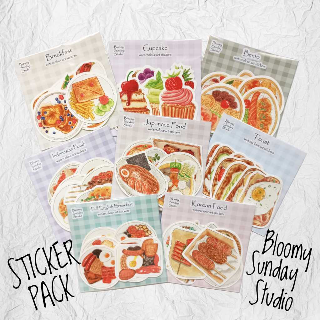 

SALE!! Old packaging Food Sticker Pack / Sticker ilustrasi / Sticker Die Cut