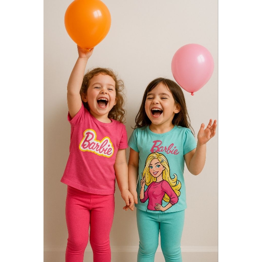 kaos anak perempuan, baju anak cewek lucu, baju Barbie anak, kaos karakter anak cewek, baju anak cew