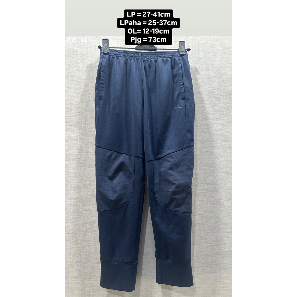 Celana Training Preloved DECATHLON Pria Wanita - Panjang 3/4 Olahraga Casual Outdoor Navy Pinggang K