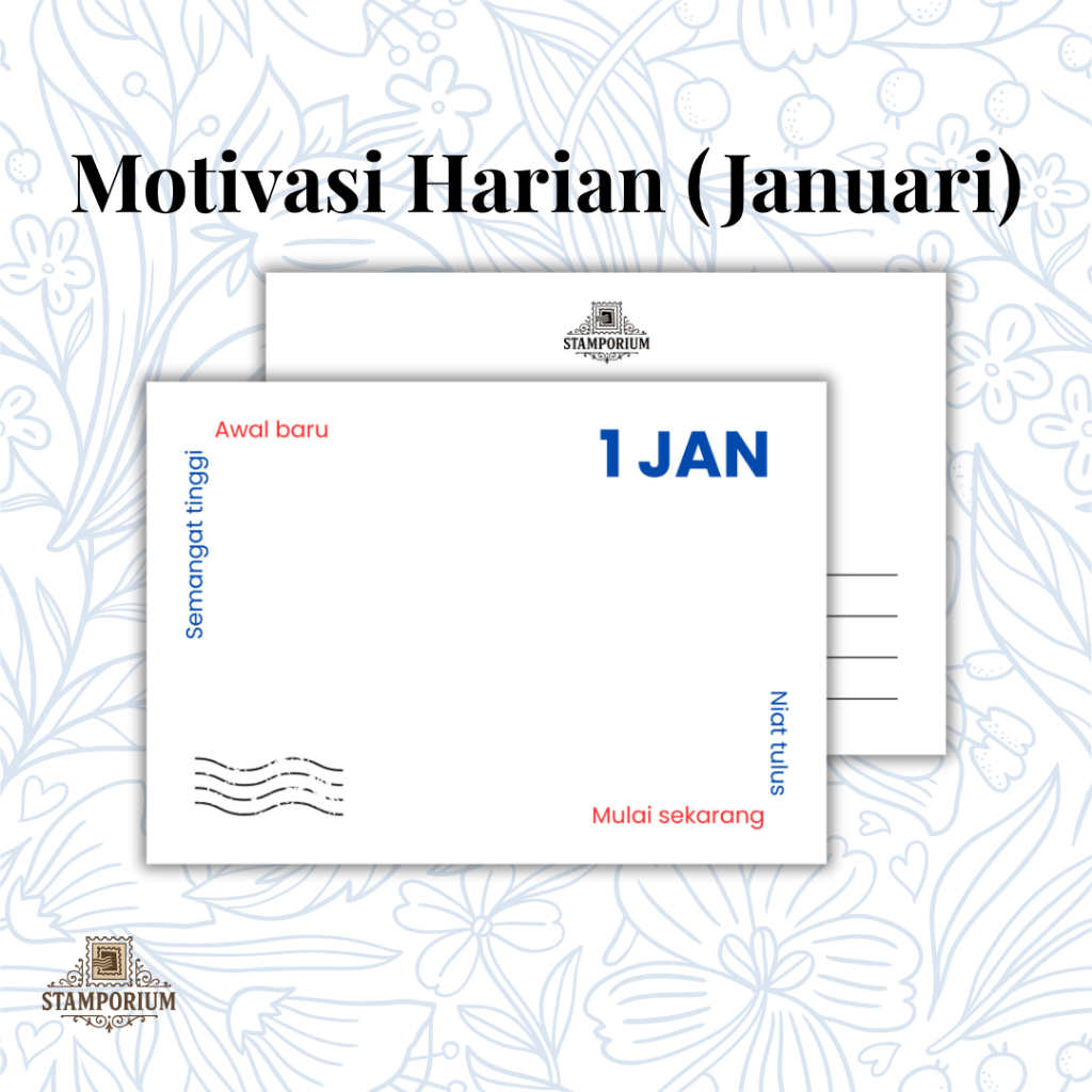 

STAMPORIUM | Kartu Pos / Postcard | Motivasi dan Tanggal (Januari)