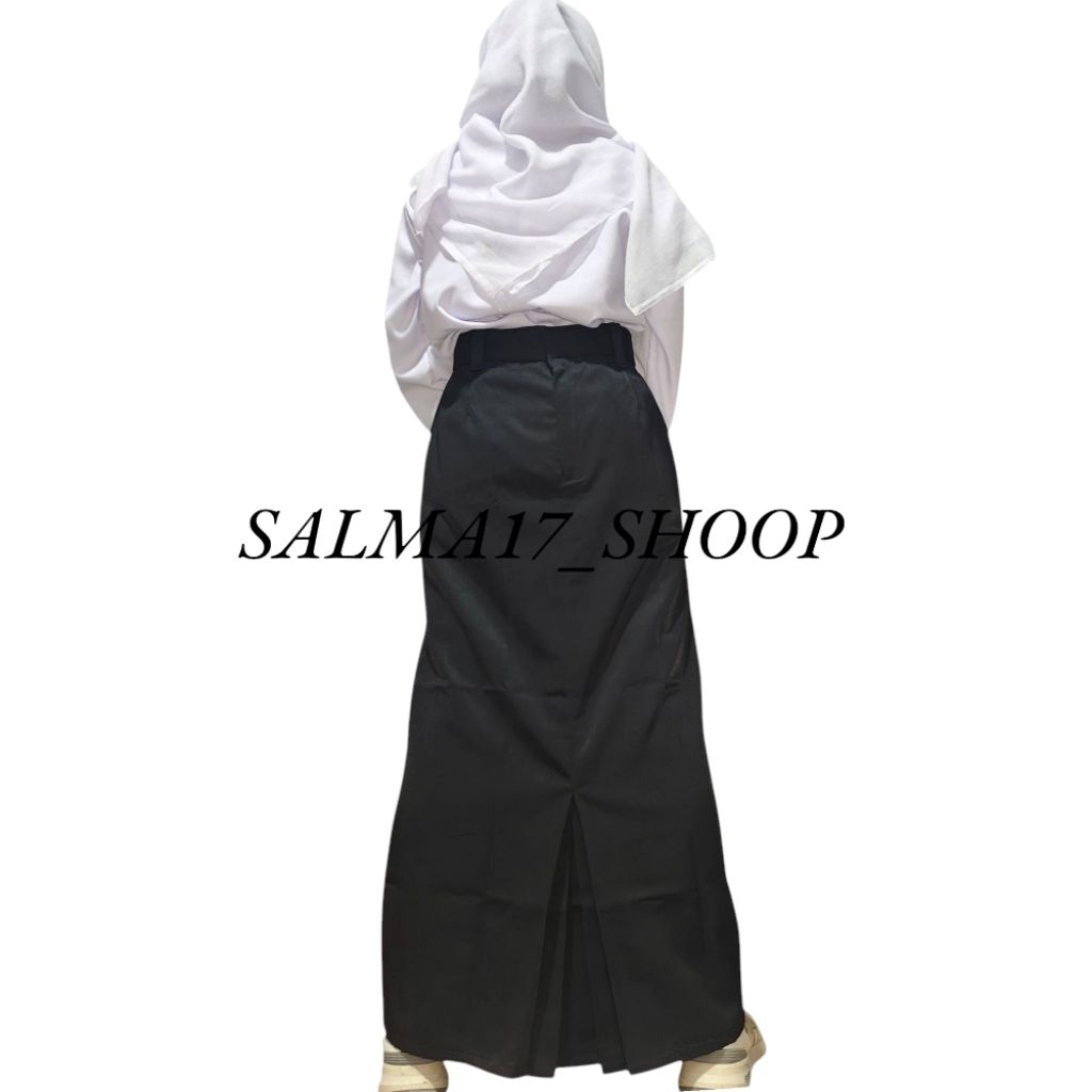 ROK KERJA/SEKOLAH ROK SPAN BELAH BELAKANG HITAM PANJANG