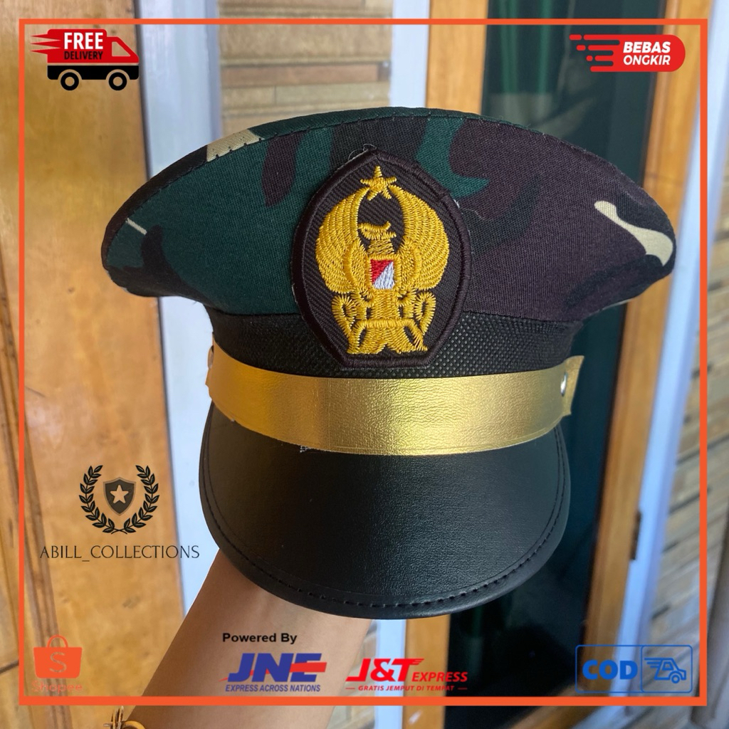 (TERMURAH) TOPI PET TNI LORENG ANAK TK PAUD / ATRIBUT TNI AD LORENG ANAK TK PAUD