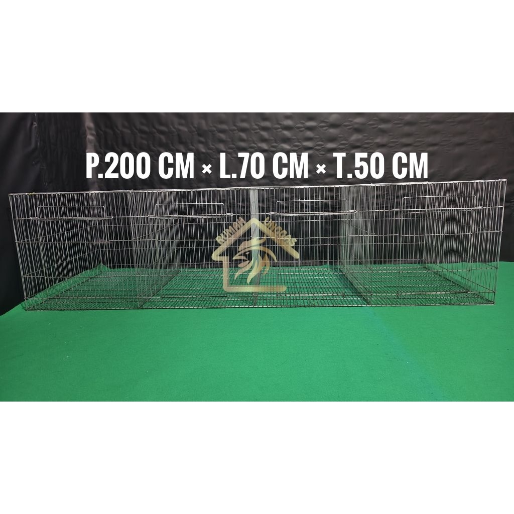 GALVANIS KANDANG KELINCI 4 HOLE P.200×L.70×T.50 PINTU 4 DOC PEMBESARAN AYAM