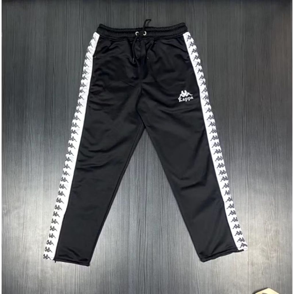 CELANA PANJANG TRACKPANTS KAPPA HITAM TAPED