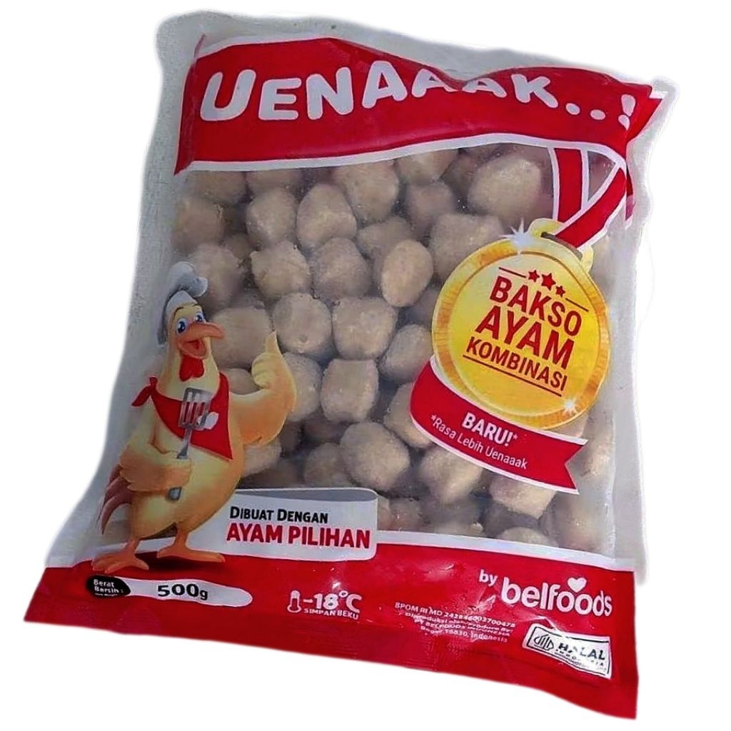 

Bakso Mini Belfoods Ayam Kombinasi 500gr Baso Frozen Kenyal Mantul