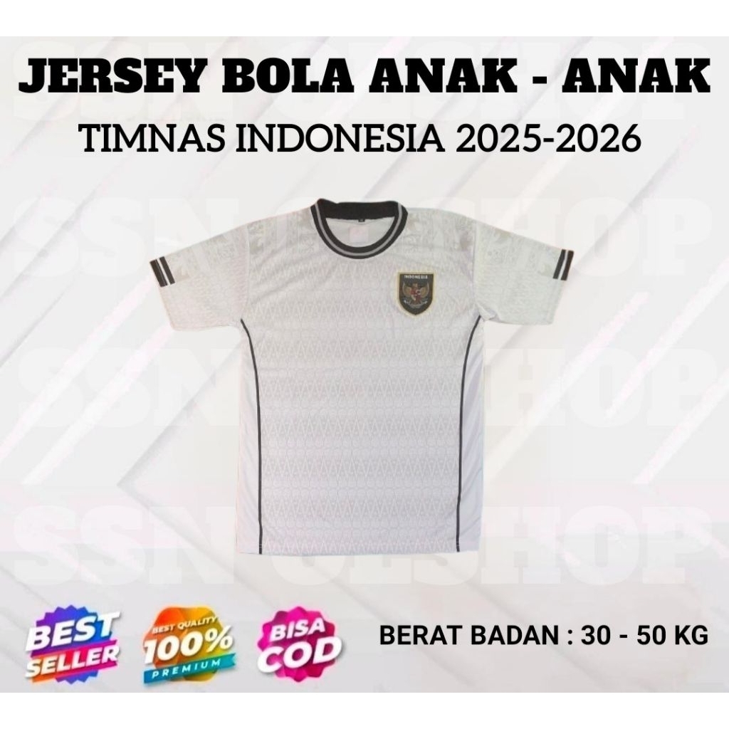 jersey bola anak - anak timnas indonesia terbaru putih 2025 2026 baju bola anak - anak timnas indone