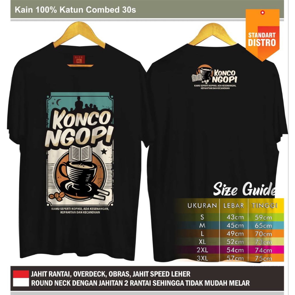 Kaos Konco Ngopi / Kaos Santri Ngopi / Kaos Ngaji Ngopi