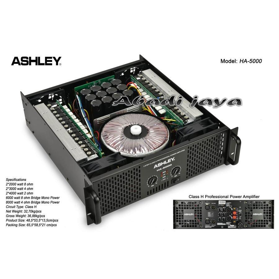 power ashley ha5000 / ha 5000 class h 2000 watt x 2 original