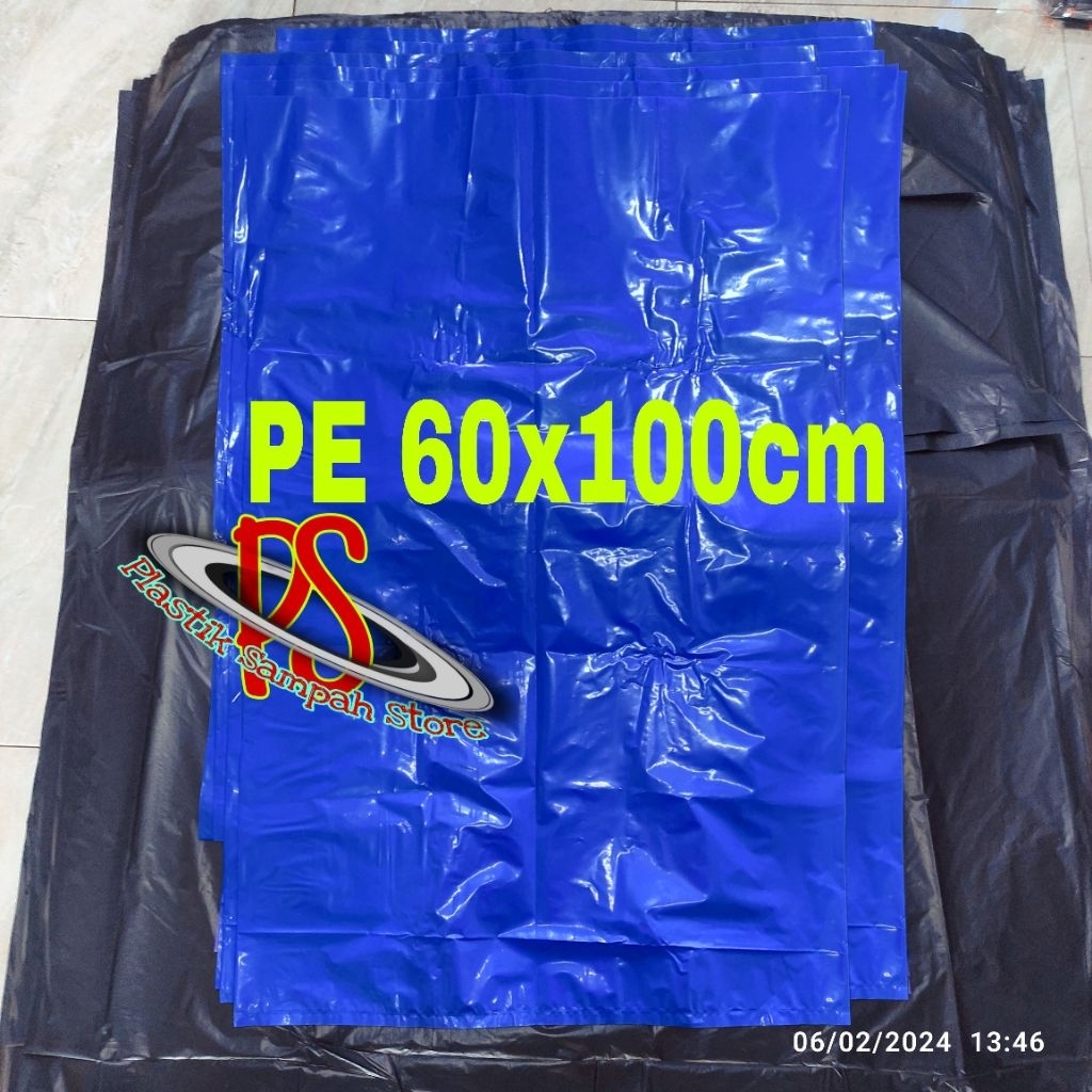 Kantong Plastik Sampah 60 x 100 Cm , Plastik Biru 60 x 100 , Plastik Sampah Biru 60x100 Cm