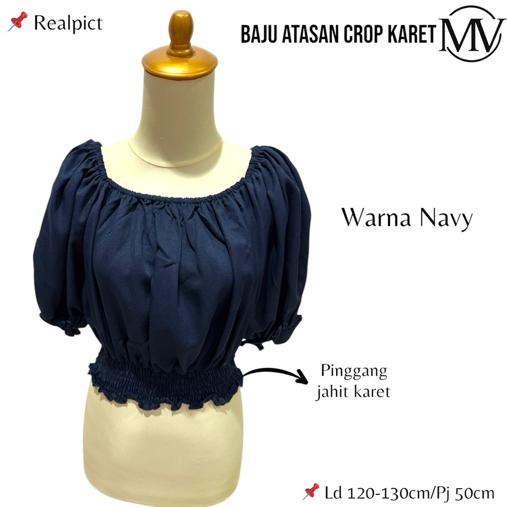Baju Atasan Crop Karet Preloved