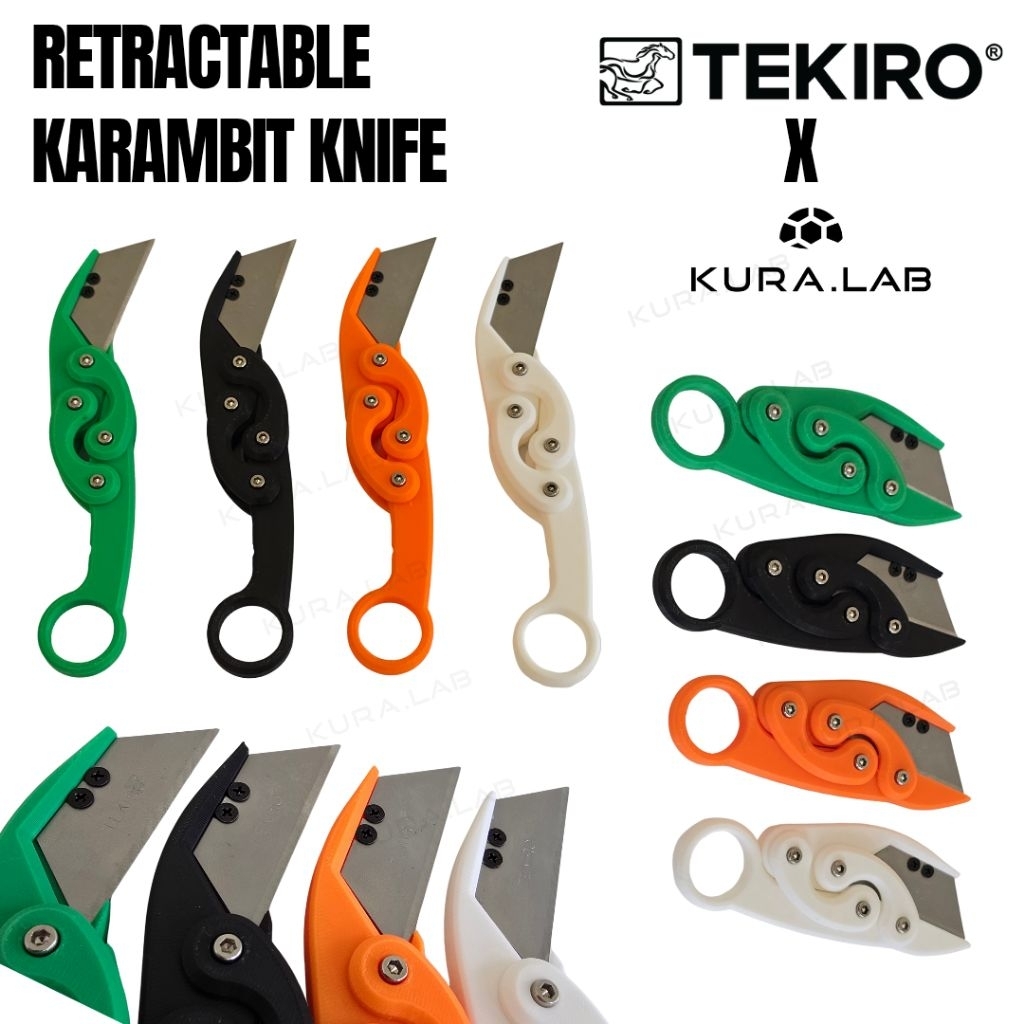 Retractable Karambit Knife Cutter Utility Blade. Cutter Unik Bisa Dilipat. Pisau Pembuka Paket, Pisa