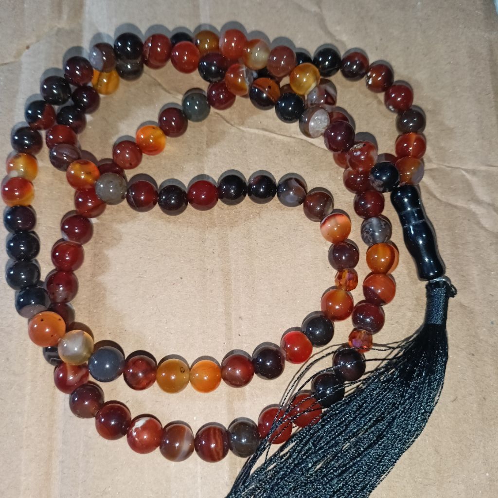 TASBIH BATU AKIK SULAIMAN MADU KRISTAL ORI