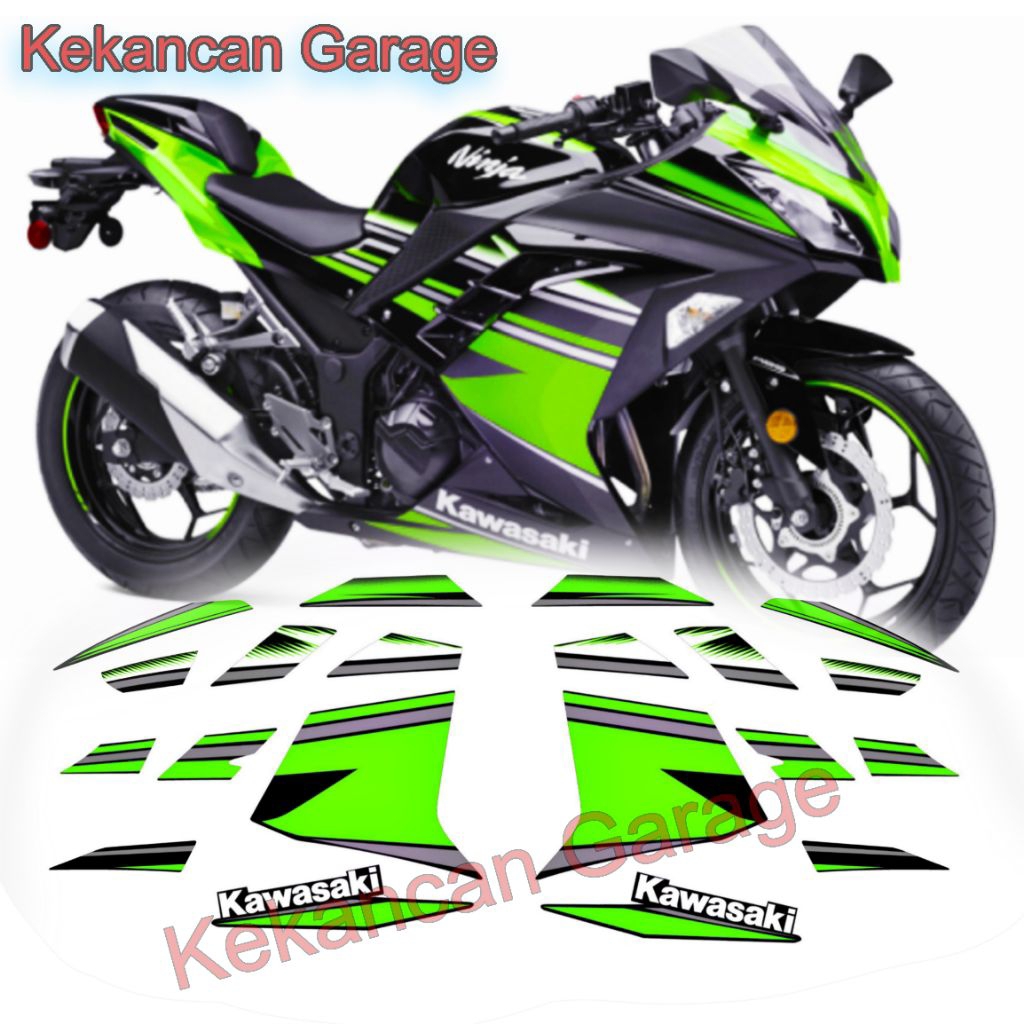 Striping Ninja 250fi SE KRT (Tahun 2016 - 2017) Ukuran sama dengan originalnya