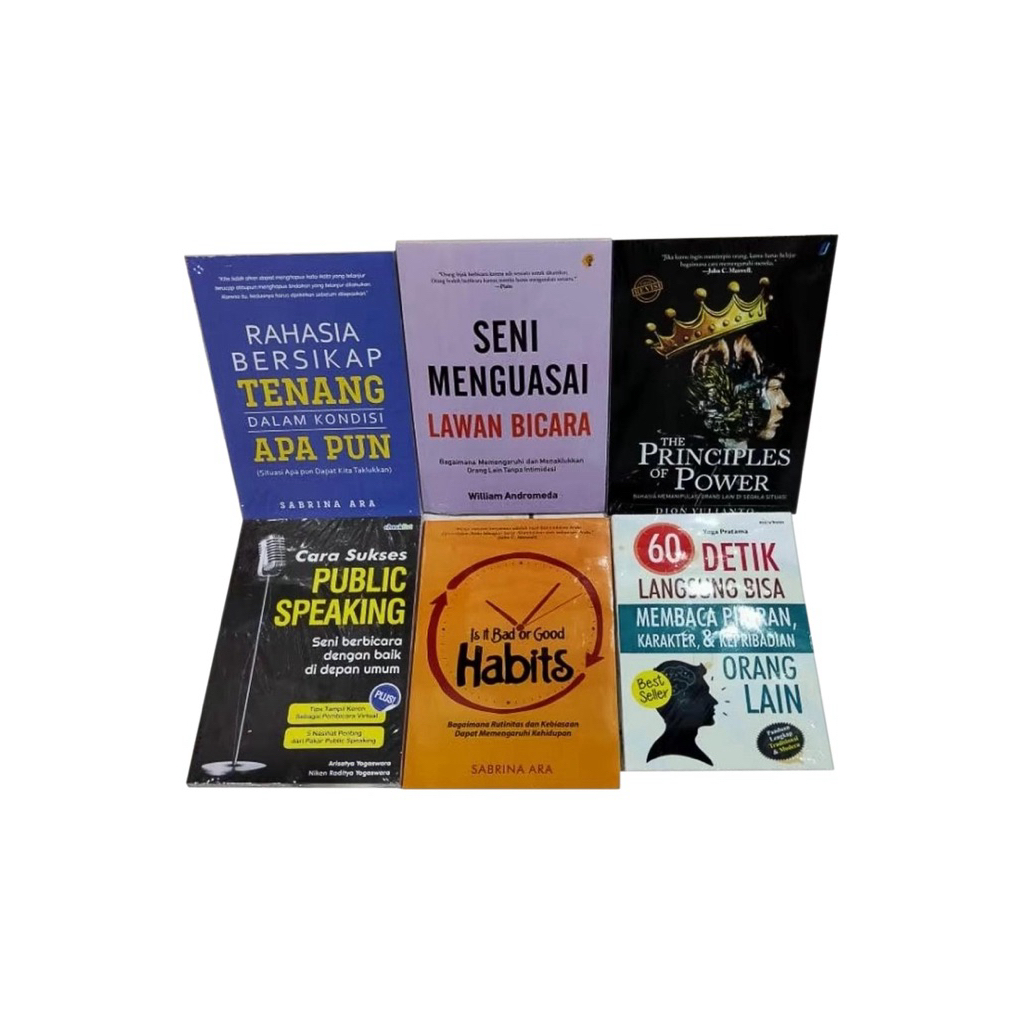 Paket 6 buku Motivasi best seller - The principles of power, Public speaking, Rahasia bersikap tenan