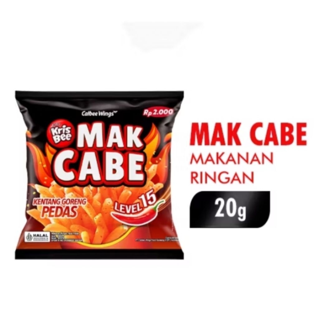 

Makcabe Level 15 20gr Snack Ciki Mak Cabe & Cemilan Jajanan Anak