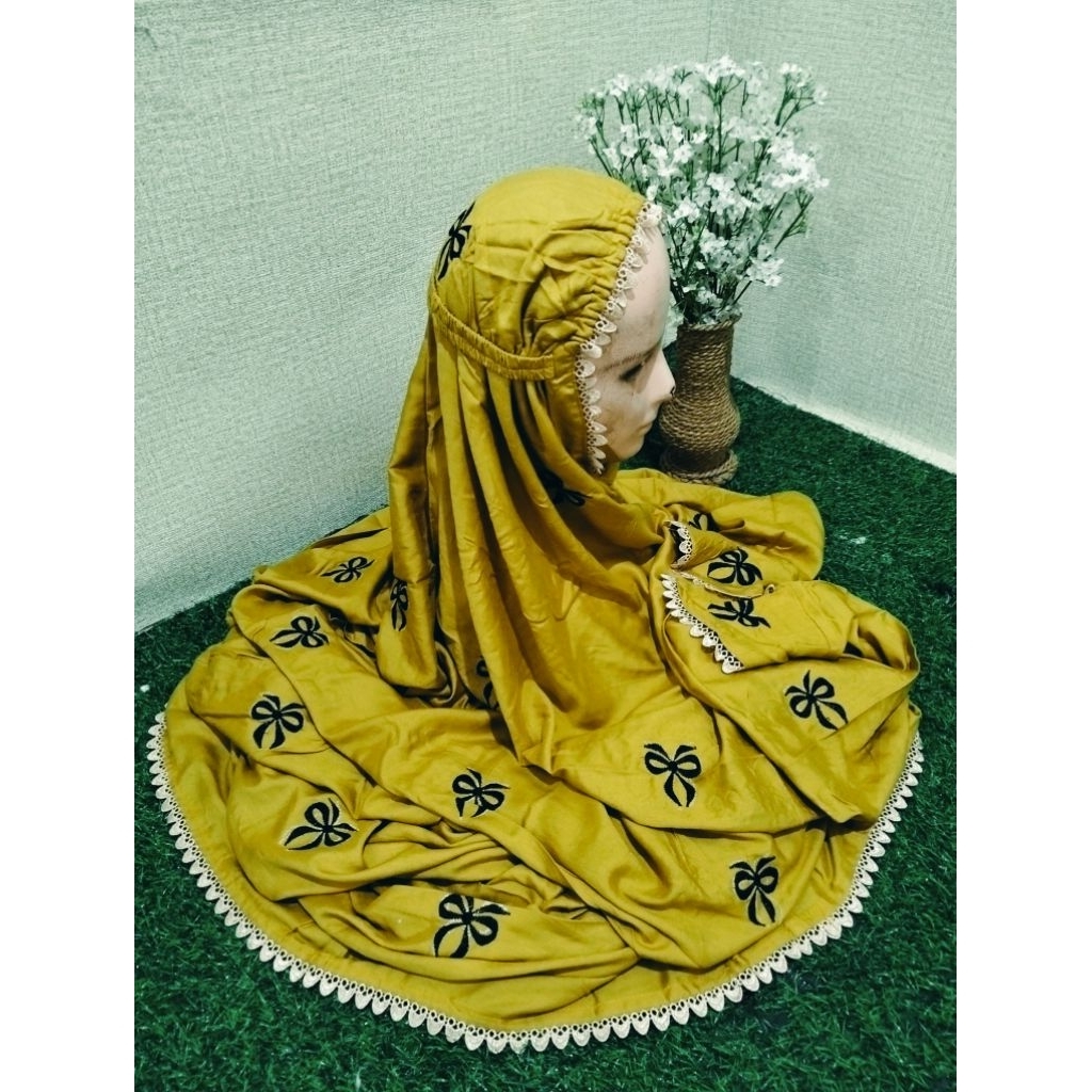 Mukena Terusan/Dewasa/Rayon Bordir