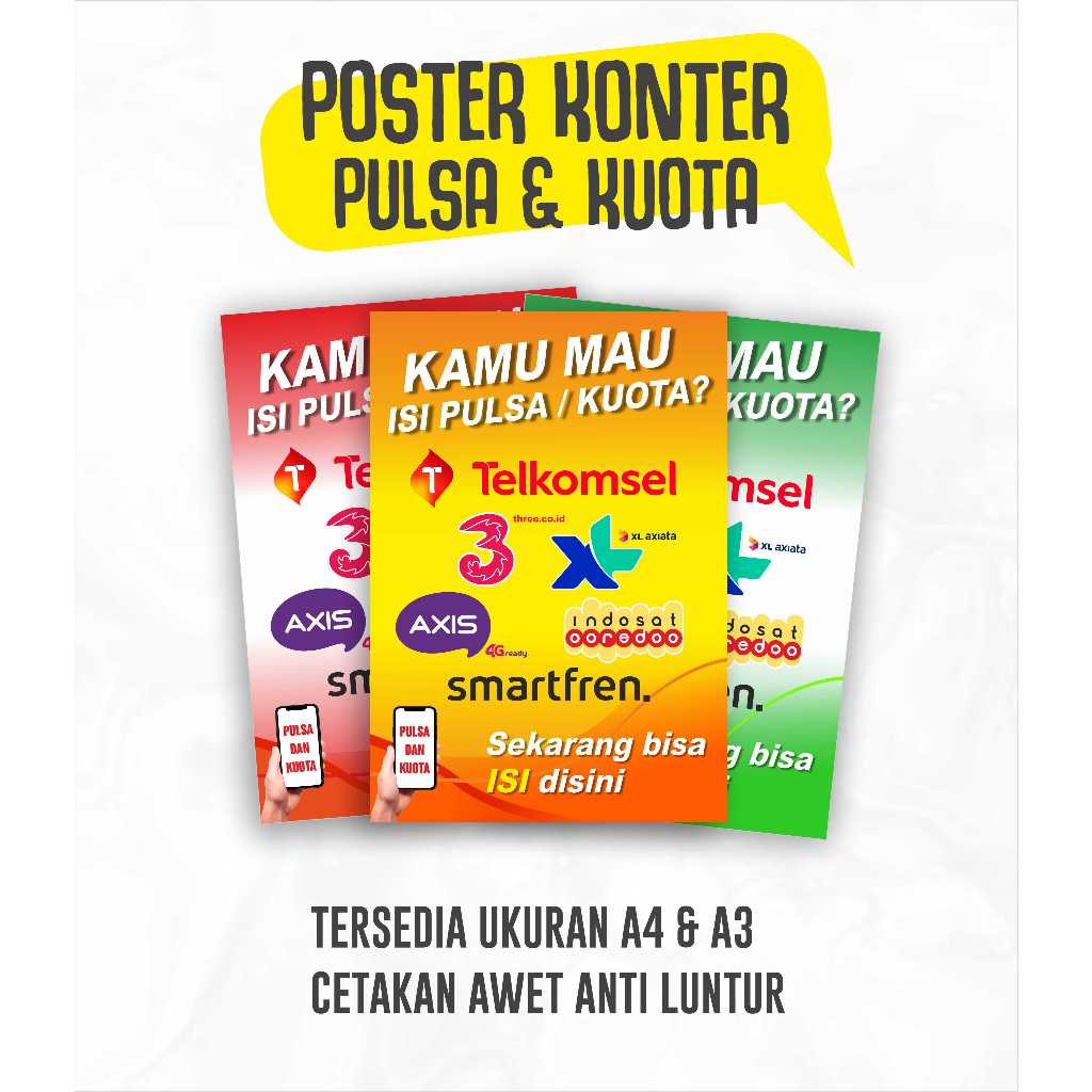 

STIKER POSTER ISI PULSA ISI KUOTA ALL OPERATOR