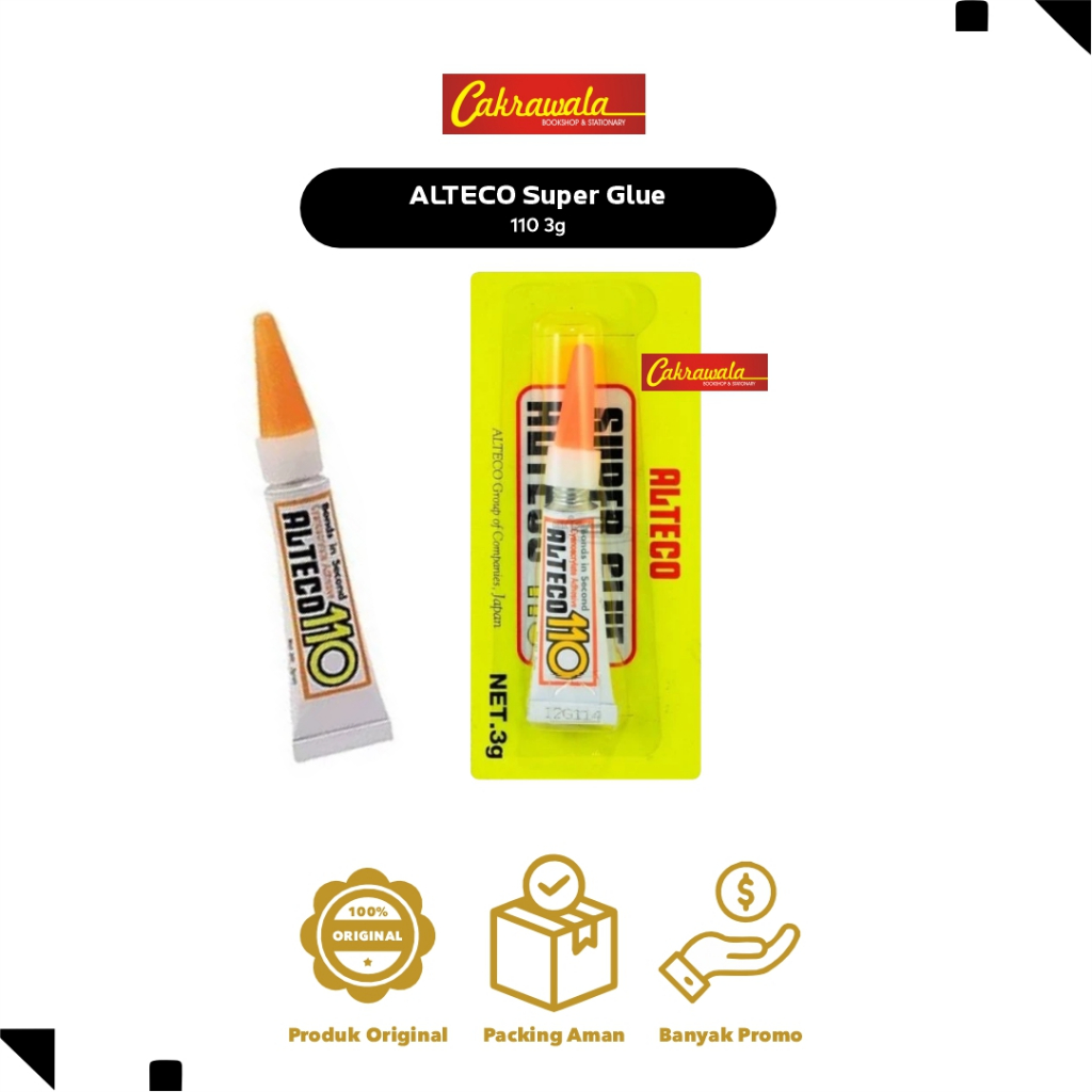 

ALTECO Super Glue 3g | Lem Super Kuat untuk Plastik, Karet, Kayu, Keramik & Logam