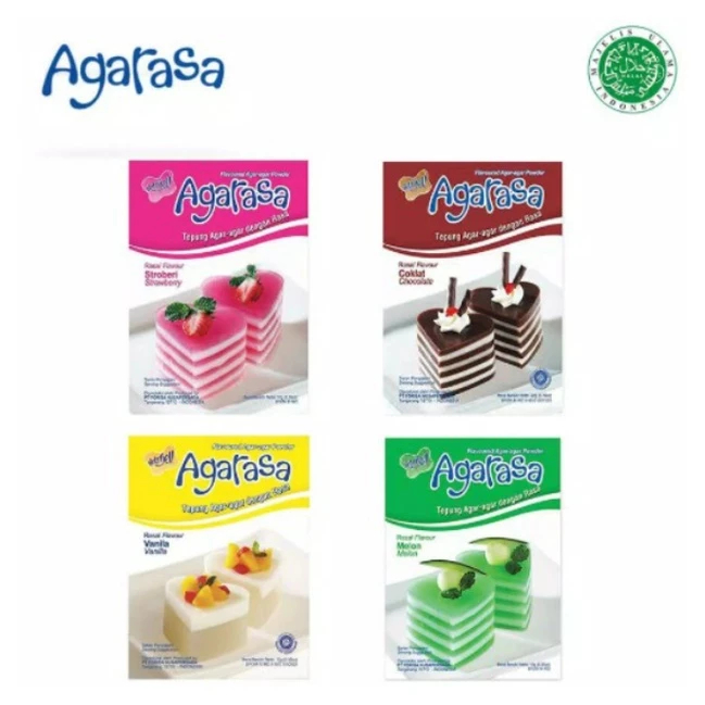 

NUTRIJELL AGARASA TEPUNG AGAR AGAR RASA COKELAT VANILA STRAWBERRY MELON 10 GR