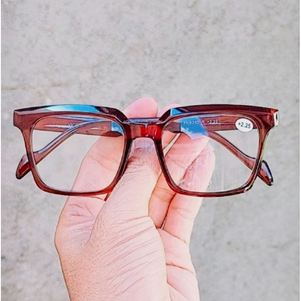 ELDORA / Kacamata Baca Kacamata Rabun Dekat Pria Dan wanita Frame Kotak Besar Uk +1.00 sd +3.00 FK83