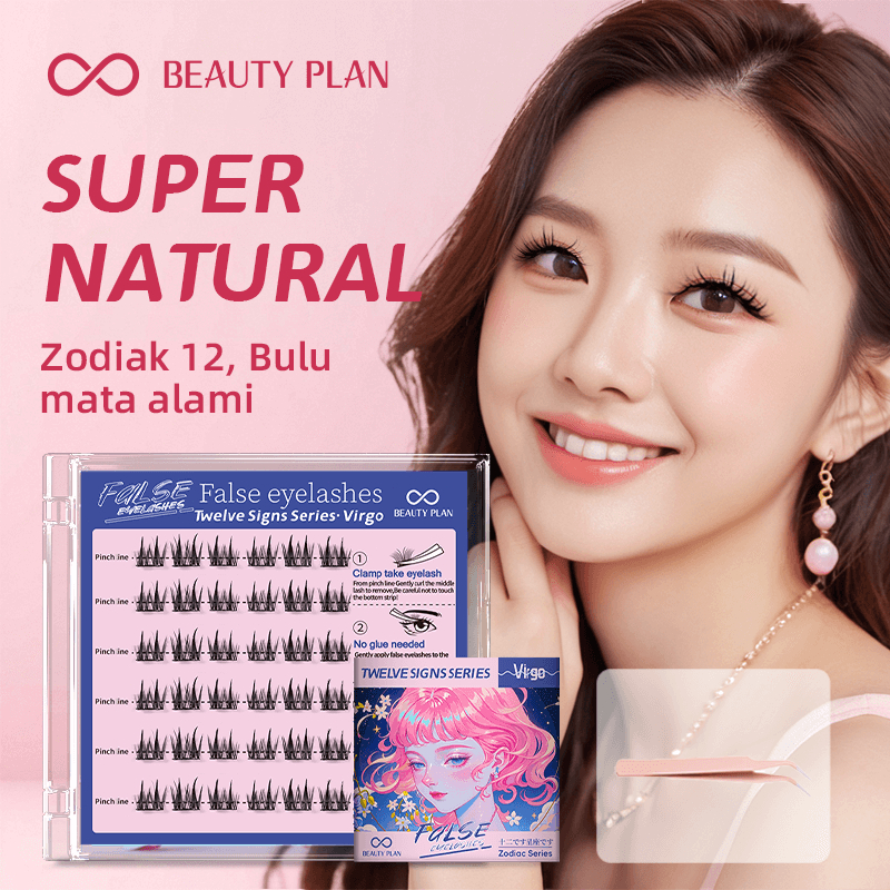 Beauty plan bulu mata palsu tanpa lem langsung tempel eyelash extension virgo glue free eyelash