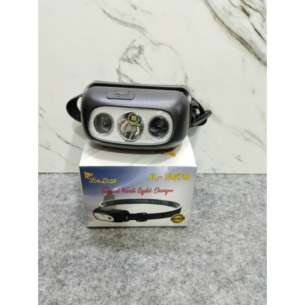 SENTER KEPALA MINI SENSOR JINLONG JL 5678 /SANTER KEPALA MINI SUPER TERANG
