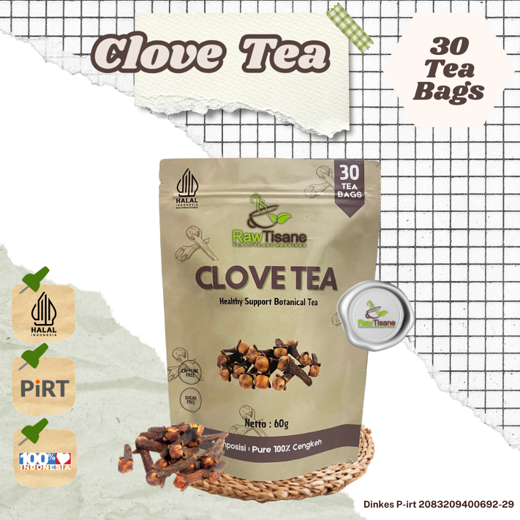 

RAW TISANE Clove Tea : Teh Celup Cengkeh Isi 30 Tea Bag