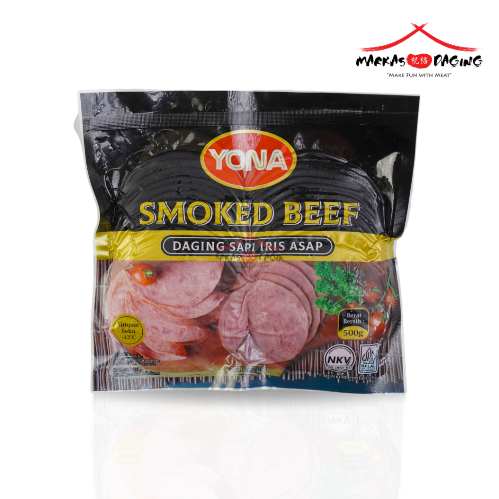 

YONA SMOKED BEEF / DAGING SAPI IRIS ASAP 500gr - Markasdaging