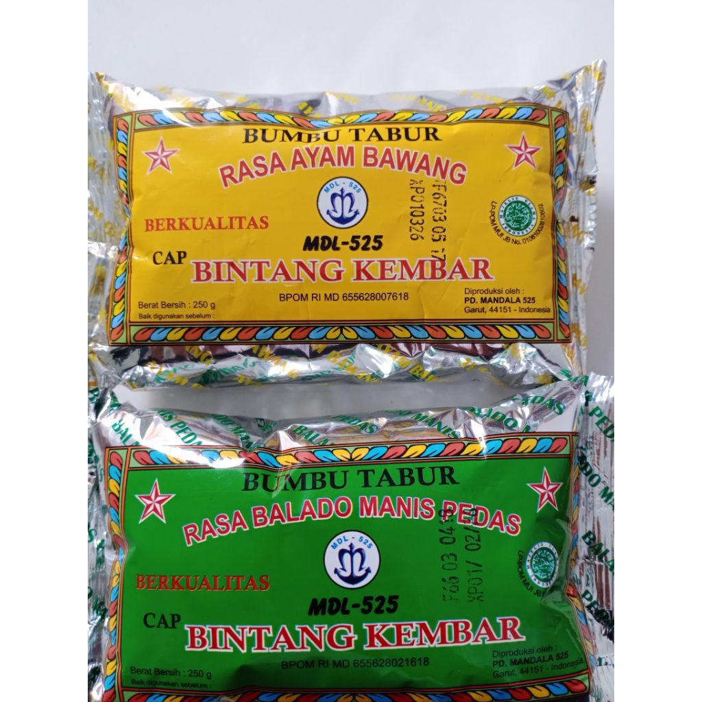 

Bumbu tabur cap bintang kembar | atom bintang net 250g