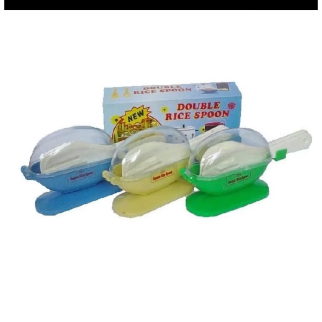 Tempat Centong Nasi Tutup Isi 2 Sendok | Rak Sendok Nasi Anti Kotor Tempat Centong & Sendok Nasi 2in