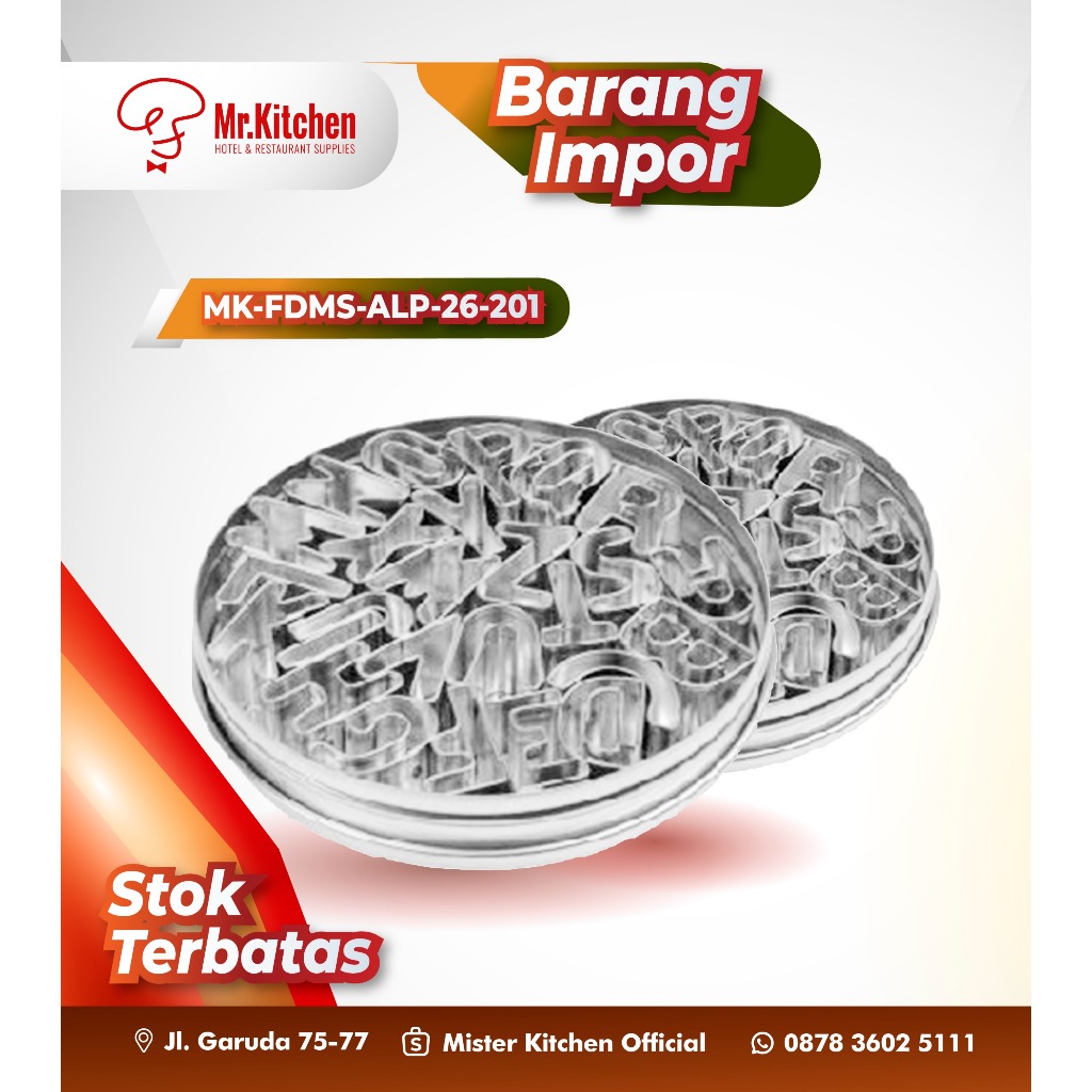 Pastry Cutter Alphabet Stainless - H