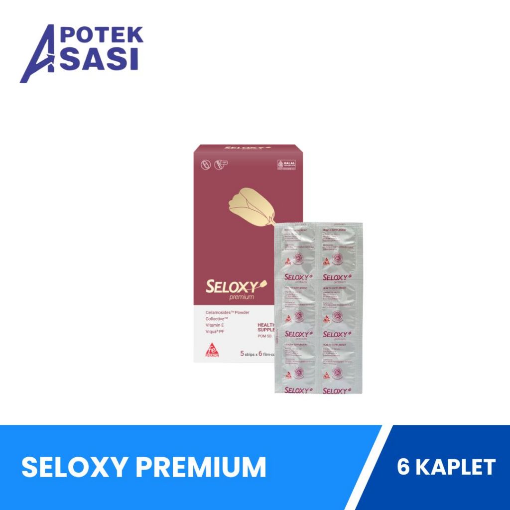 Seloxy Premium Strip @ 6 Kaplet - Vitamin Kulit Anti Penuaan Dini Anti Kerutan