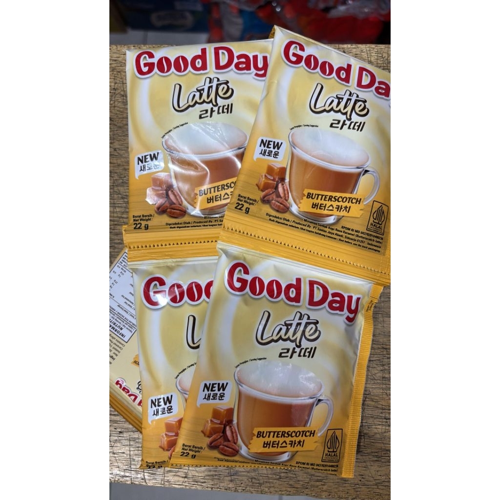

Good Day Korean Latte Original dan Butterscotch(renceng 10sac)