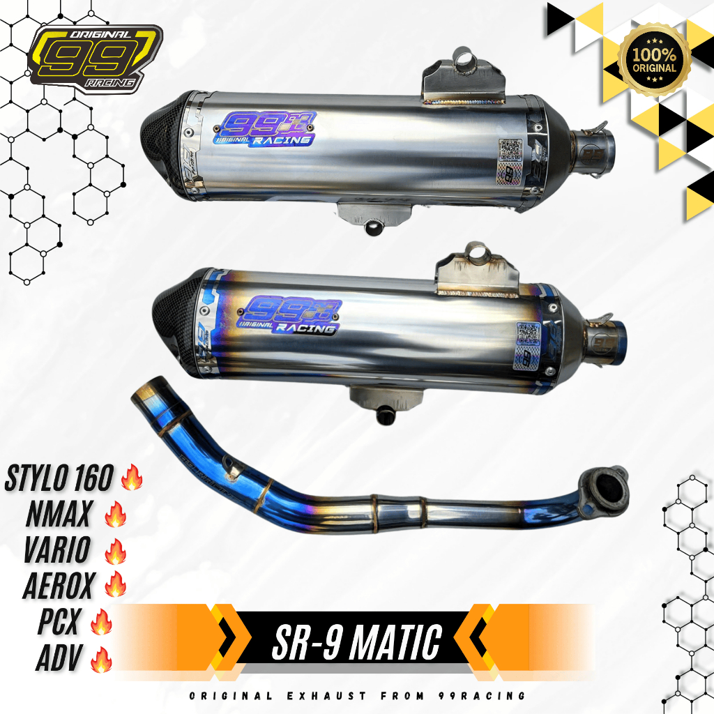 Knalpot Standard Racing Stylo 160 Aerox New/Old, Nmax New/Old, PCX, Vario 125/150/160 Original 99 Ra