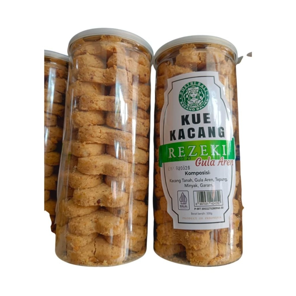 

Kue kacang rezeki poetri bali 500gr gula arenKemasan toples