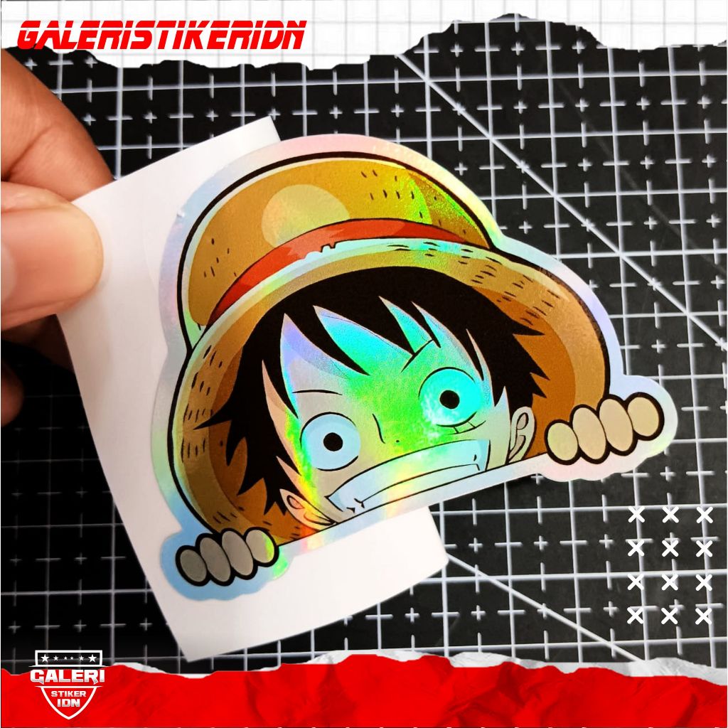 

stiker luffy hologram