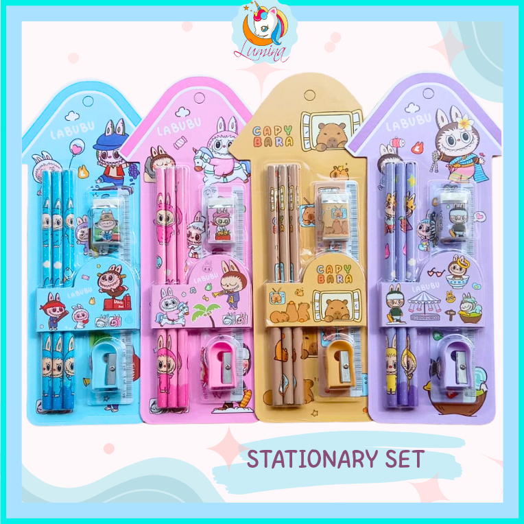 

Set Alat Tulis Anak 6 in 1 Motif Labubu Capybara Lucu Stationary Mini Perlengkapan Sekolah