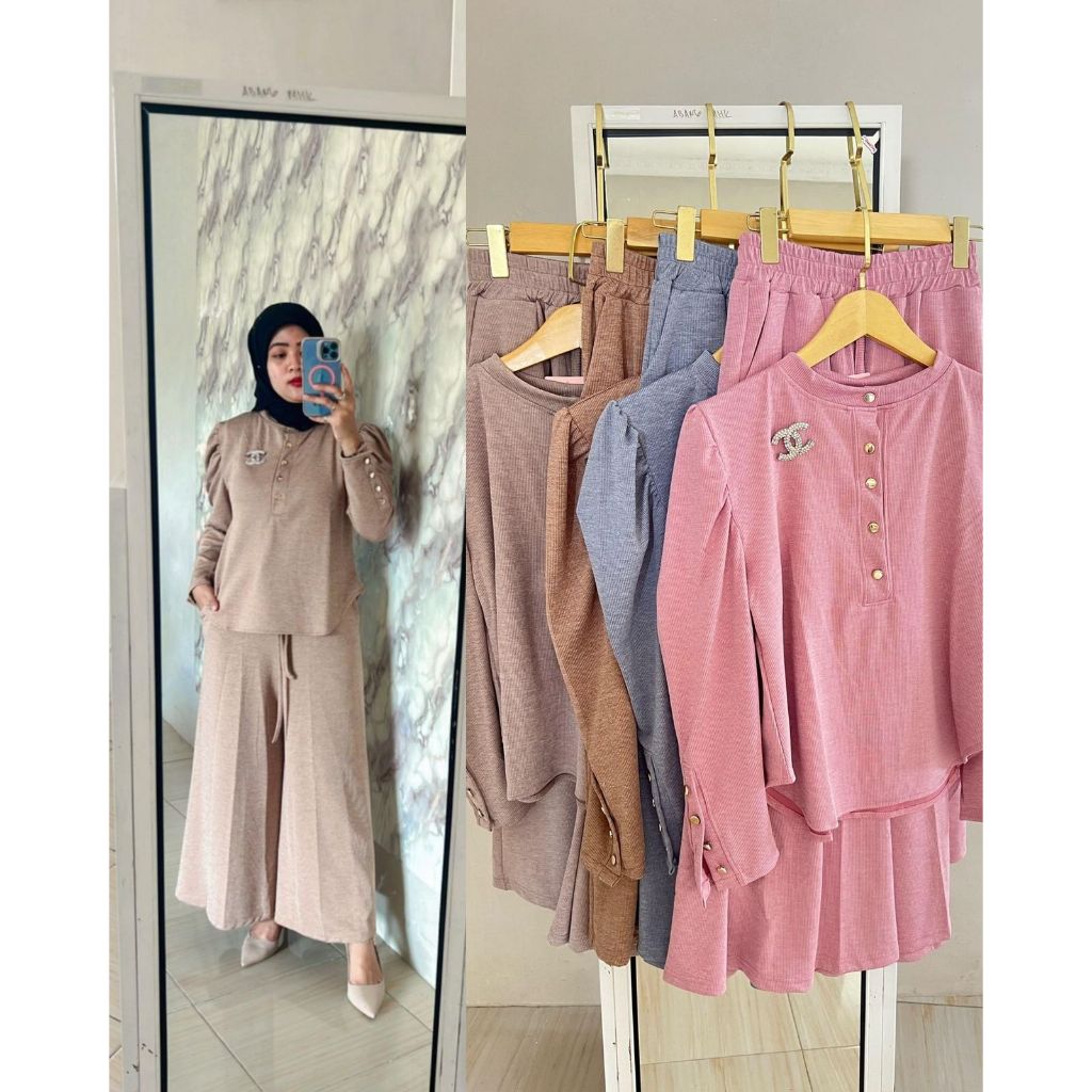 SETELAN CLARKE/SETELAN WANITA KNIT KEKINIAN/ONE SET KNIT PREMIUM/ONE SET CLARKE