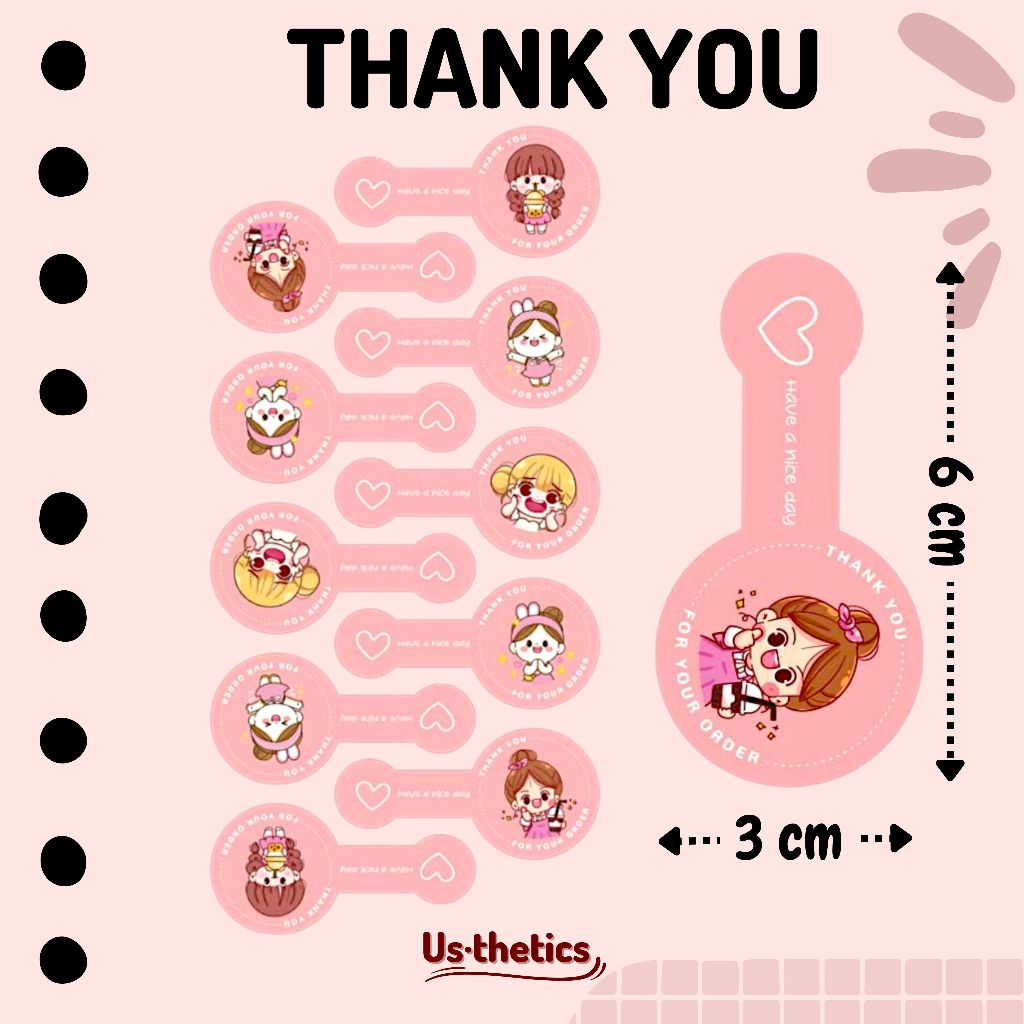 

(10pcs) sticker seal stiker segel thank you panjang ucapan terima kasih